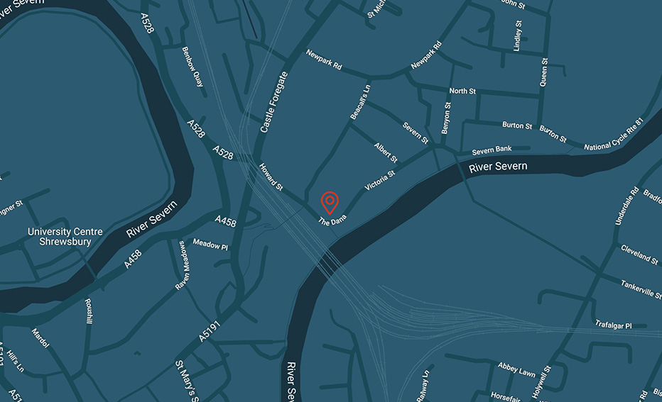 Shrewsbury Prison Location Map