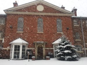 Shrewsbury Prison Governors House in the snow