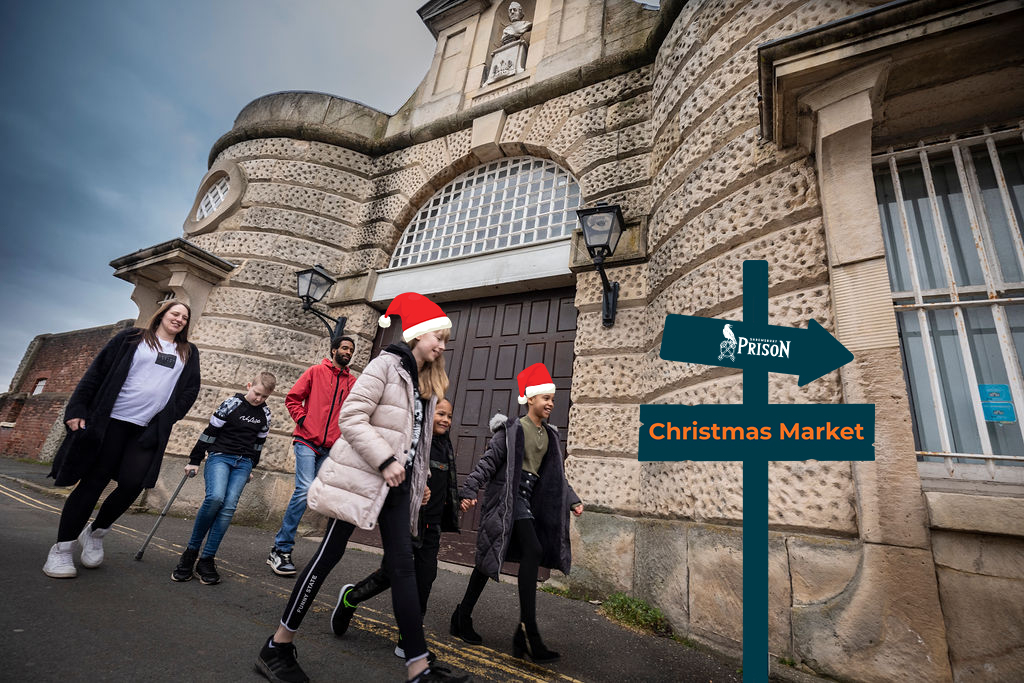 Visitors arriving at Shrewsbury Prison Christmas Market