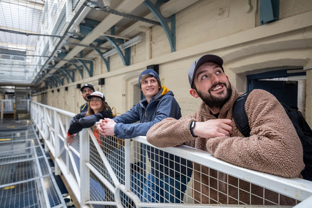 Visitors experiencing the atmosphere in one of the prison wings | Shrewsbury Prison