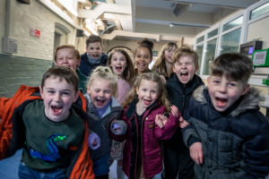 Children Screaming with excitement in Shrewsbury Prison