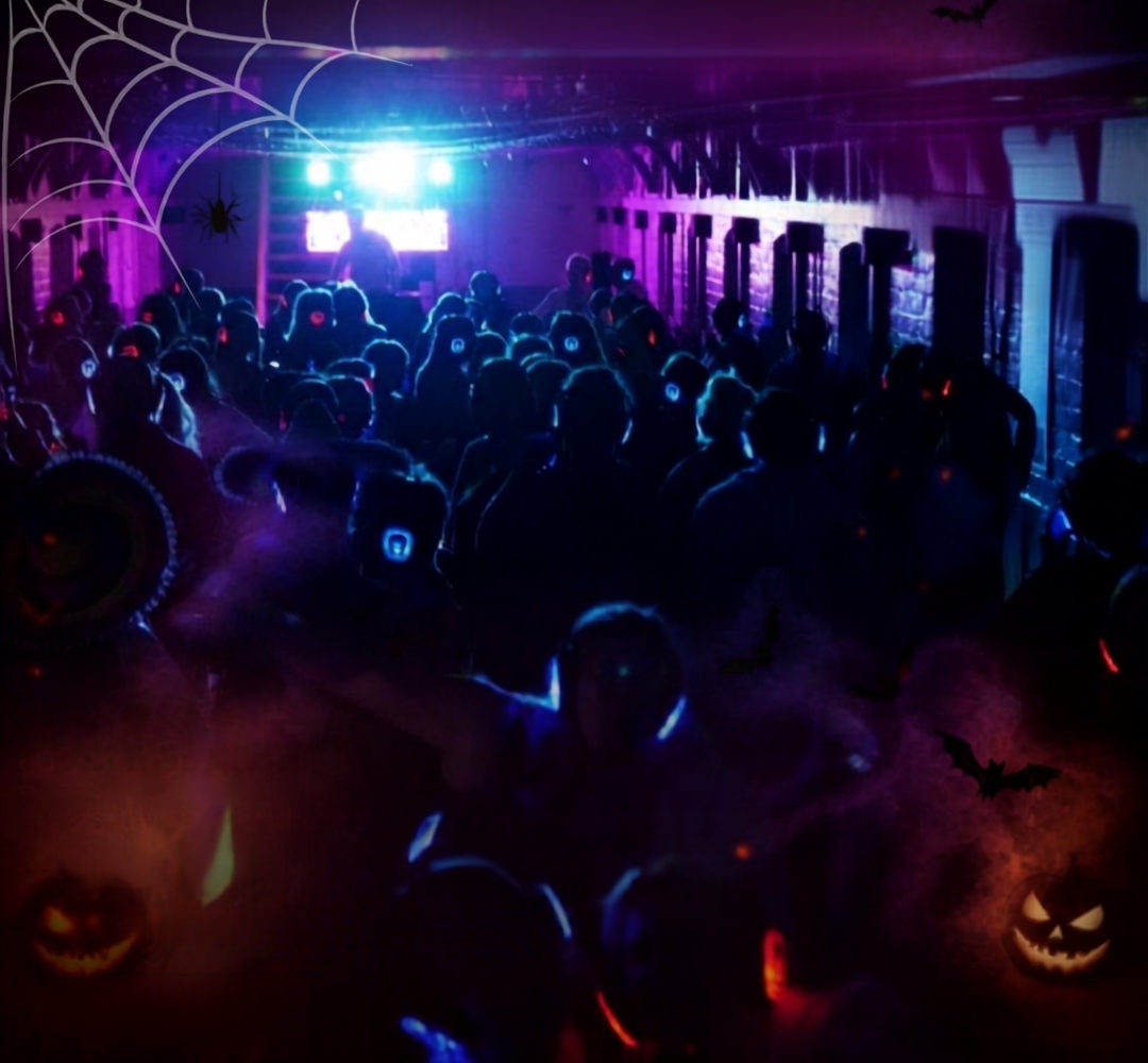 Silent Disco guests dancing beneath Shrewsbury Prison landings on Halloween